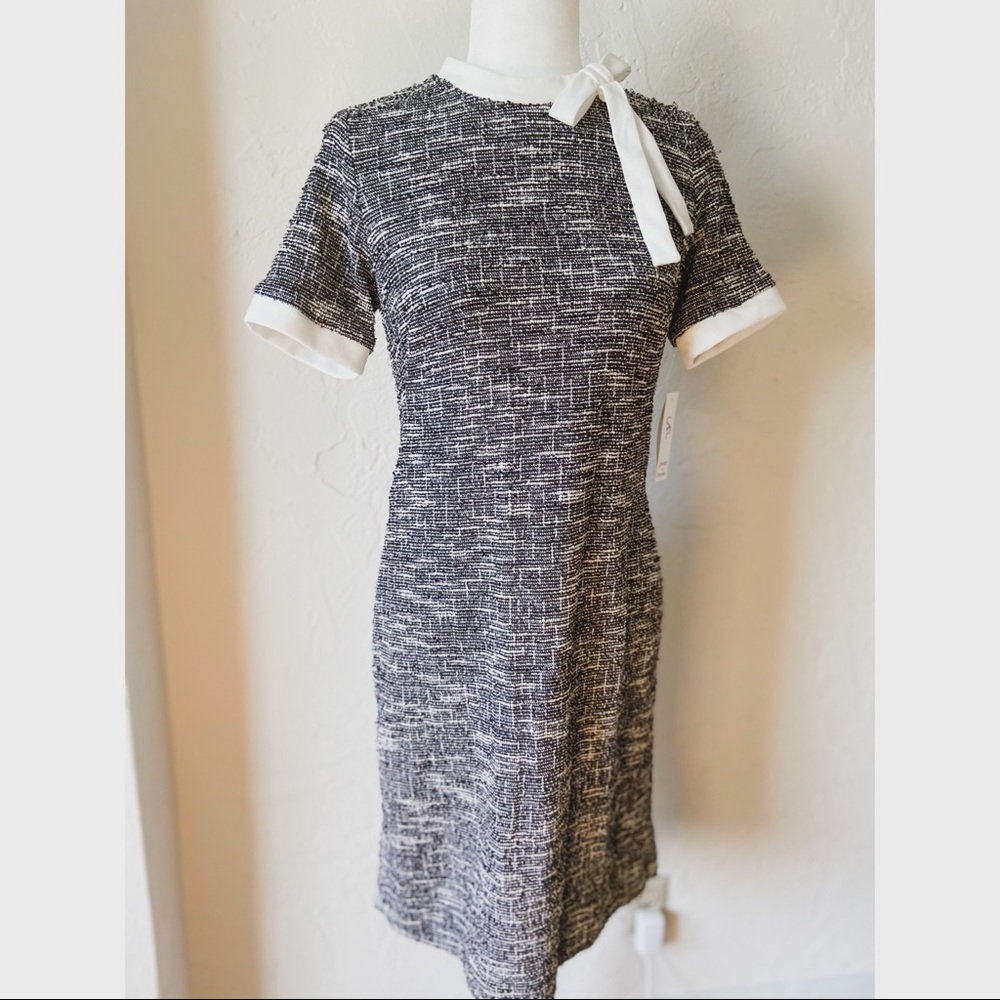 Brand New w/ Tags Posh Bow Collar Tweed Dress